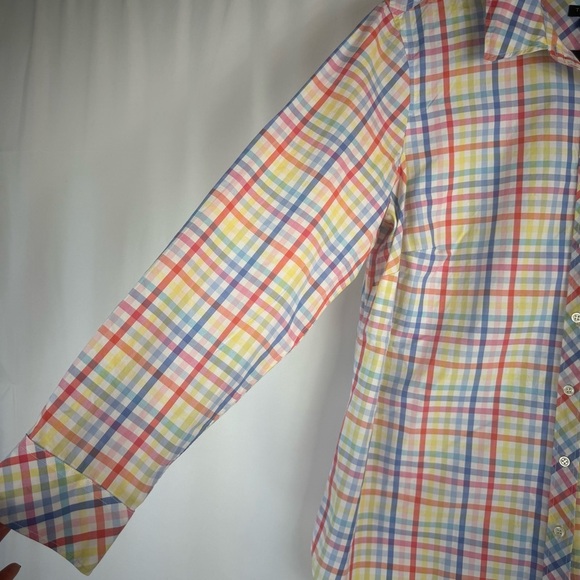 Talbots Sz:1X Multicolor Pastel
Plaid Long Sleeve Blouse Shirt Top - Picture 6 of 13